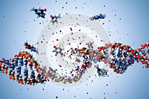 Molecular structure of DNA. 3D rendering.