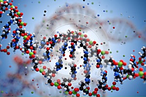 Molecular structure of DNA. 3D rendering.