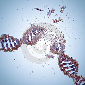 Molecular structure of DNA. 3D rendering.