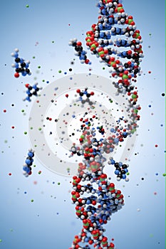 Molecular structure of DNA. 3D rendering.