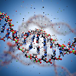 Molecular structure of DNA. 3D rendering.