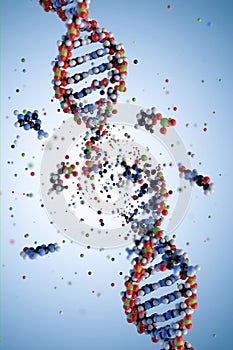 Molecular structure of DNA. 3D rendering.