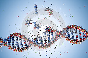 Molecular structure of DNA. 3D rendering.