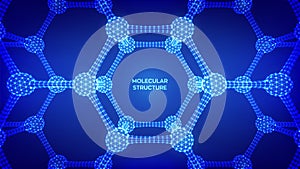 Molecular Structure. Dna, atom, neurons. Molecules and chemical formulas. 3D Scientific molecule background for medicine, science