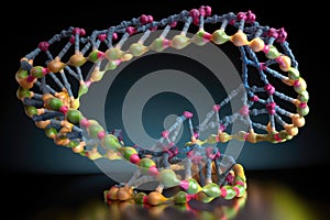 molecular structure of dna double helix, with paired bases and phosphates visible