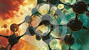 Molecular structure with a dynamic fusion of colors