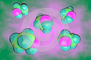 Molecular structure of ethanol drinking alcohol, ethyl alcohol. Scientific background. 3d illustration