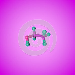 Molecular structure of ethanol drinking alcohol, ethyl alcohol. Scientific background. 3d illustration