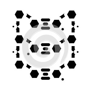 molecular structure genetic glyph icon vector illustration