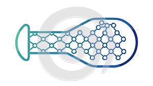 Molecular Structure in Gradient Science Flask, vector design Generative AI