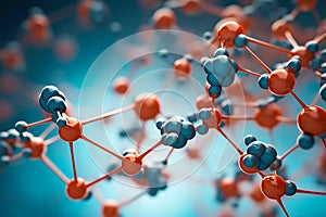 Molecular Structure laboratory science background molecular atom structure 3D illustration of molecules Generative AI