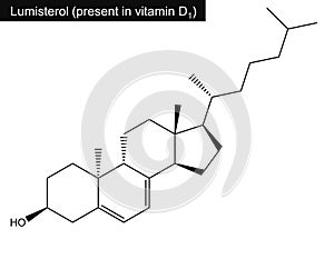 Molecular structure of lumisterol vitamin D