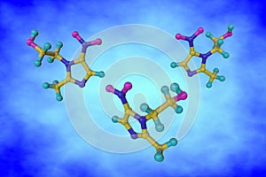 Molecular structure of metronidazole, an antimicrobial drug with high activity against anaerobic bacteria. Scientific