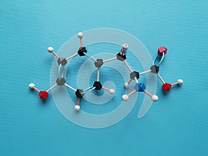 Molecular structure model of tyrosine molecule