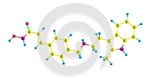 Molecular structure of Panobinostat isolated on white