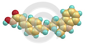 Molecular structure of Panobinostat isolated on white