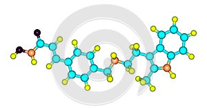 Molecular structure of Panobinostat isolated on white