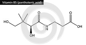 Molecular structure of panthotenic acid vitamin B5 photo