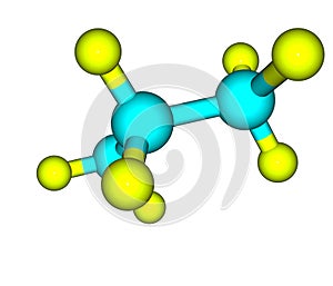 Molecular structure of propane on white