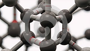 Molecular structure of propylene glycol E1520 visualized as a detailed 3D image viewed through a microscope photo