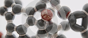 Molecular structure of propylene glycol E1520 visualized as a detailed 3D image viewed through a microscope