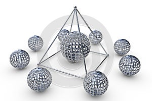 Molecular structure rendered pyramid