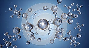 Molecular Structure with Spheres and Bonds - 3D Render of Chemical Compound