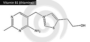 Molecular structure of thiamine vitamin B1 photo