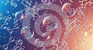 Molecular Structures with Bubbles Abstract Art for Science or Technology Design