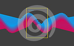 Molecular wave. Abstract background with dynamic particles. Layer of cells. Connection structure. 3d vector illustration for