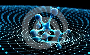 Molecule 3D illustration. Computer simulation and laboratory experiments