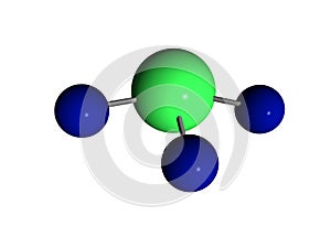 Molecule - ammonia - NH3 (isolated, white background)