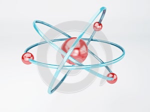 Molecule, atom on white background