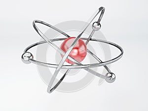 Molecule, atom on white background