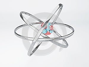 Molecule, atom on white background