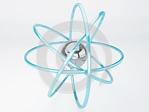 Molecule, atom on white background
