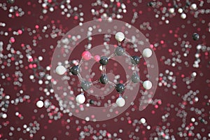 Benzofuran molecule. Conceptual molecular model. Chemical 3d rendering