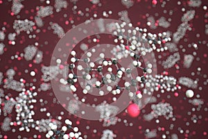 Molecule of betulin, conceptual molecular model. Conceptual 3d rendering