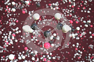 2-propanone molecule. Conceptual molecular model. Chemical 3d rendering photo