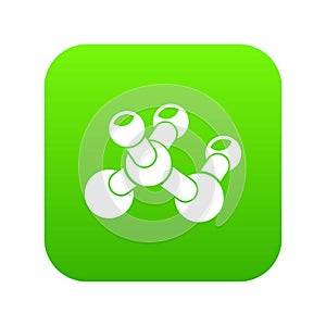 Molecule bio icon green vector
