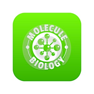 Molecule biology icon green vector