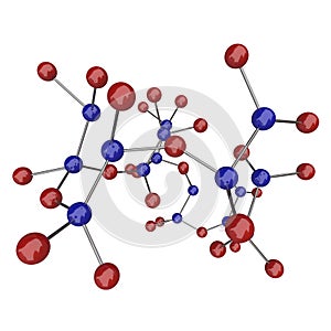 Molecule - Blue and Red Atoms