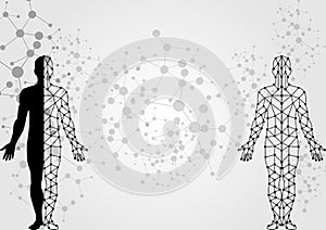 Molecule body concept of the human. illustration design