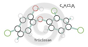 Molecule C12H7Cl3O2 Triclosan