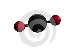 Molecule - Carbon Dioxide -CO2 (Isolated, White Background)