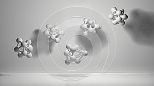 Molecule colorful illustration over white background. 3d illustration