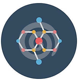Molecule Cube Shape, Cube molecule Color Isolated Vector Icon that can be easily modified or edit