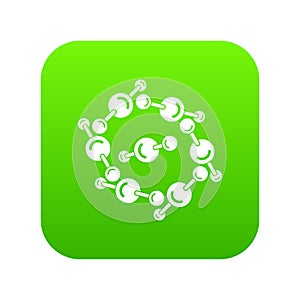 Molecule design icon green vector