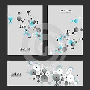 Molecule design for medicine, science, technology design. Vector shapes molecules concept