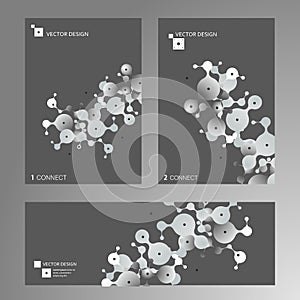 Molecule design for medicine, science, technology design. Vector shapes molecules concept